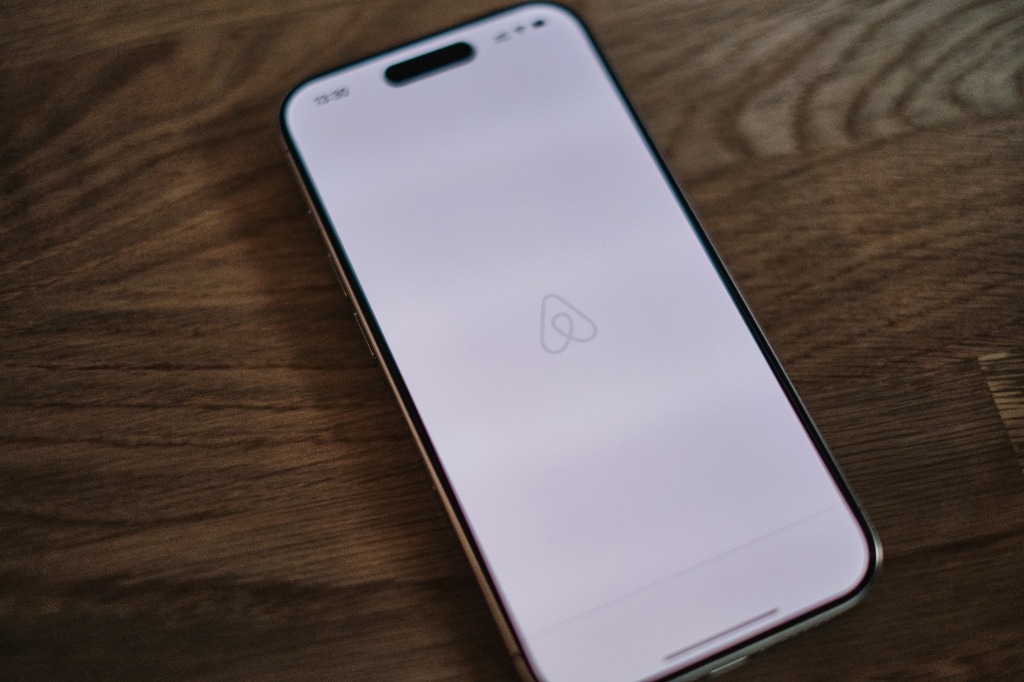 Airbnb application on a mobile phone